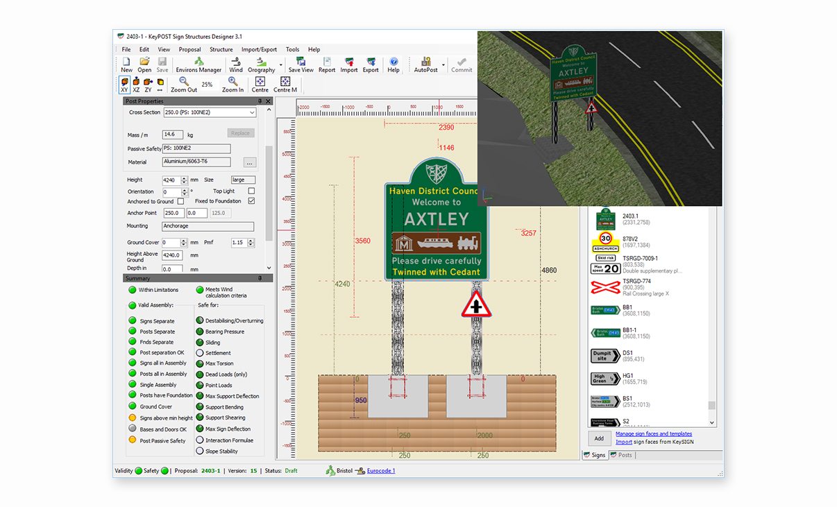 KeyPOST - 3D Sign structures in AutoCAD