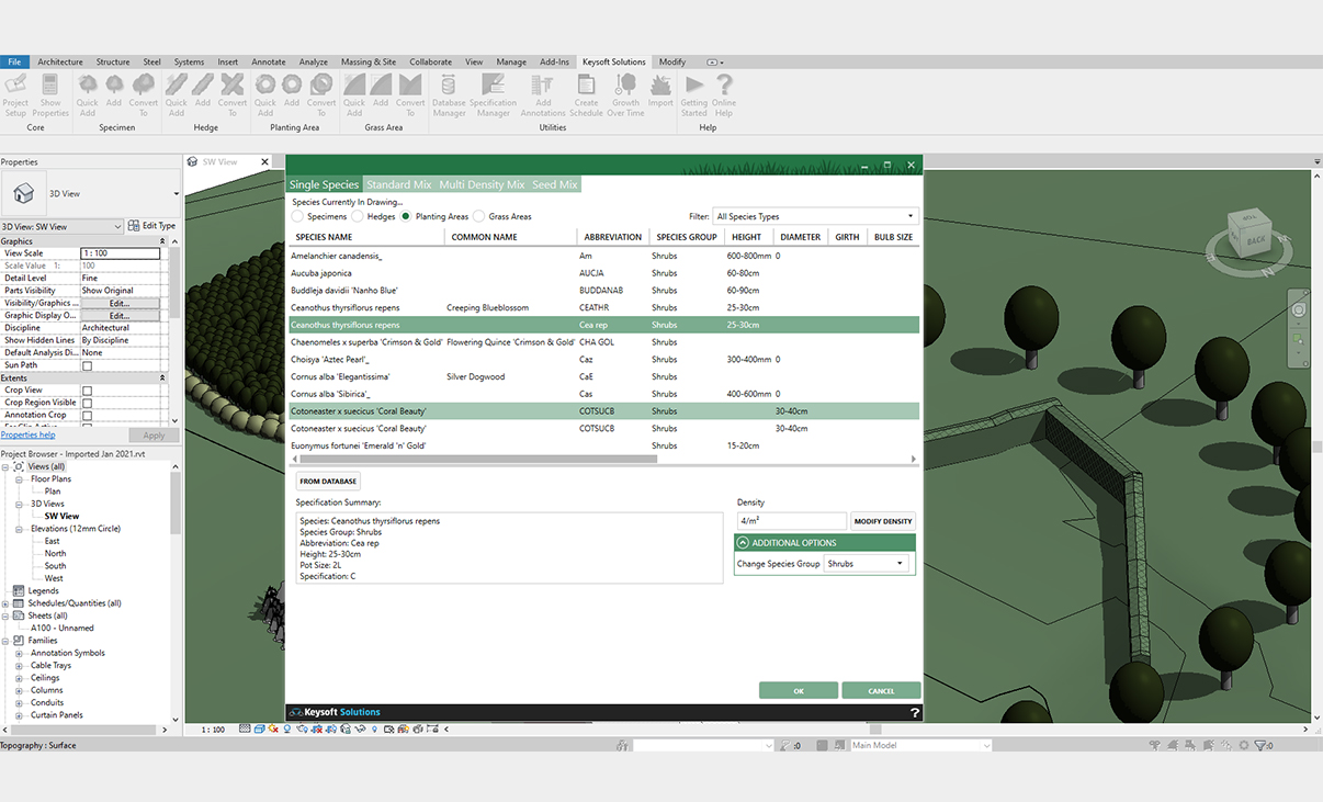 KeySCAPE RT - Easily Update Species Specifications and Densities